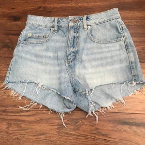 Garage light wash jean shorts